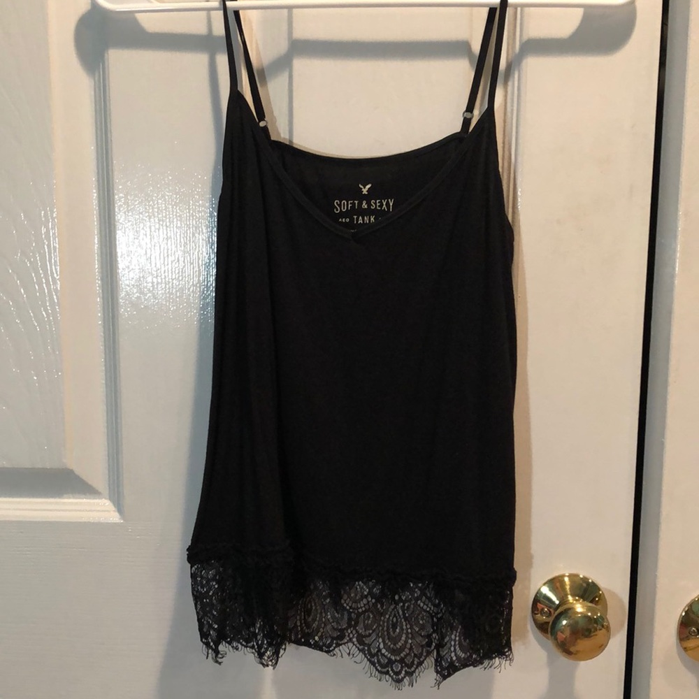 American Eagle black spaghetti strap tank top